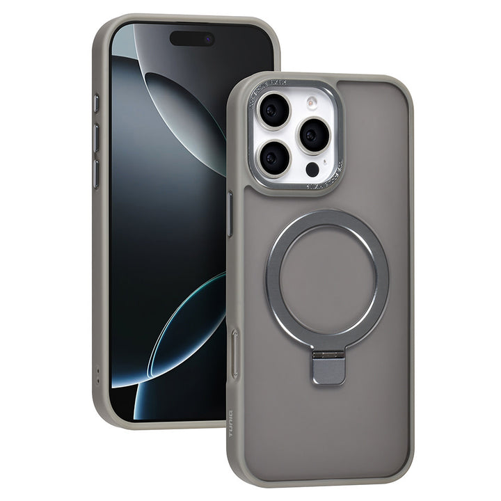 TUNIQ iPhone 16 Pro Max Backcover hoesje - Magsafe - Ringstand - Grijs-Hoesjes-Ilumina Benelux