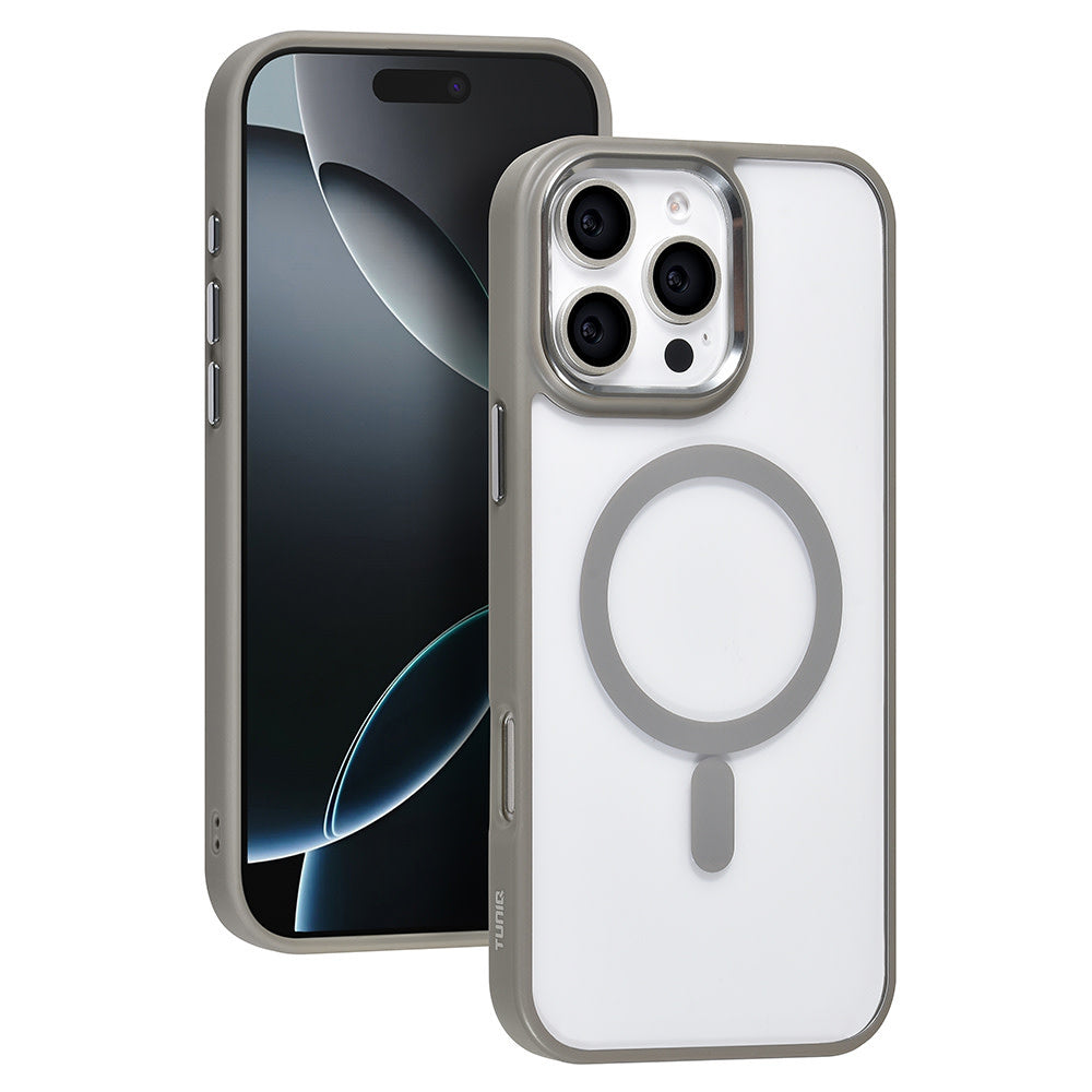 TUNIQ iPhone 16 Pro Max Backcover hoesje - Magsafe - Silicone - Grijs-Hoesjes-Ilumina Benelux