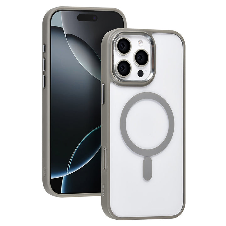 TUNIQ iPhone 16 Pro Max Backcover hoesje - Magsafe - Silicone - Grijs-Hoesjes-Ilumina Benelux