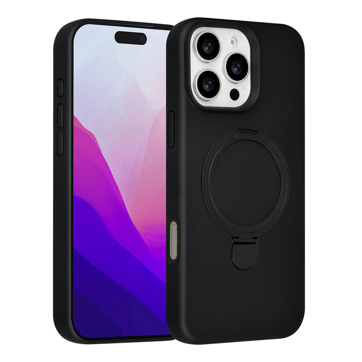TUNIQ iPhone 16 Pro Max Backcover hoesje - Magsafe With Ring Stand - Hanger - Zwart-Hoesjes-Ilumina Benelux