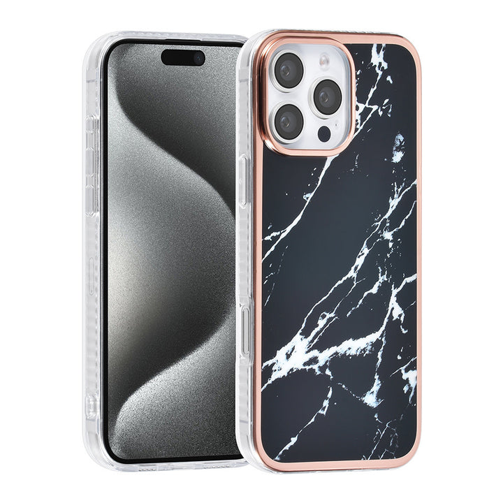 TUNIQ iPhone 16 Pro Max Backcover hoesje Silicone - Marble Black-Hoesjes-Ilumina Benelux