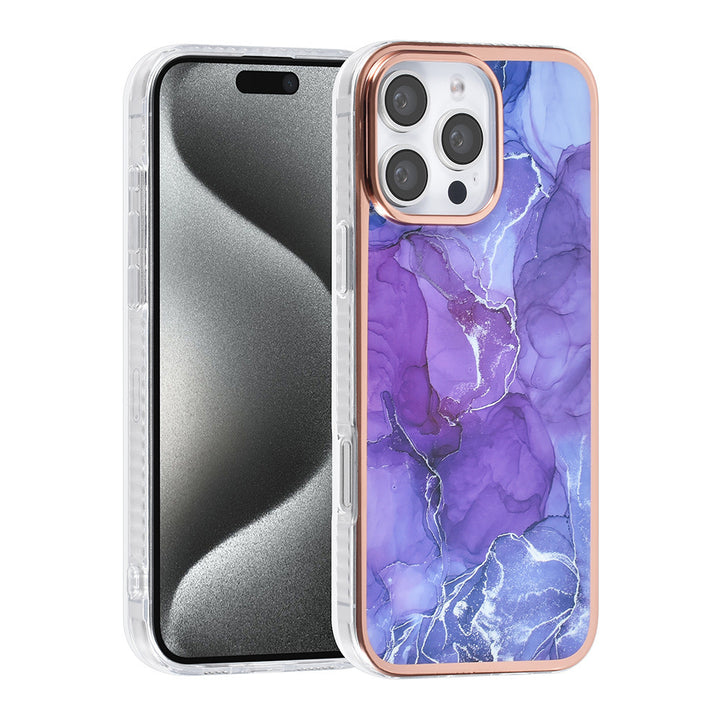 TUNIQ iPhone 16 Pro Max Backcover hoesje Silicone - Marble Purple-Hoesjes-Ilumina Benelux