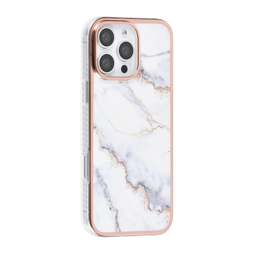 TUNIQ iPhone 16 Pro Max Backcover hoesje Silicone - Marble White-Hoesjes-Ilumina Benelux