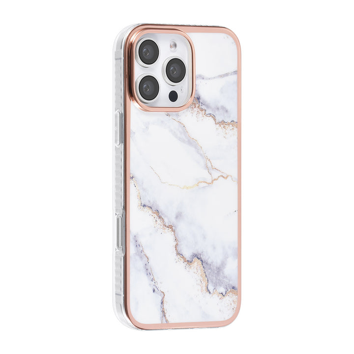 TUNIQ iPhone 16 Pro Max Backcover hoesje Silicone - Marble White-Hoesjes-Ilumina Benelux