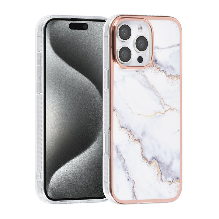 TUNIQ iPhone 16 Pro Max Backcover hoesje Silicone - Marble White-Hoesjes-Ilumina Benelux