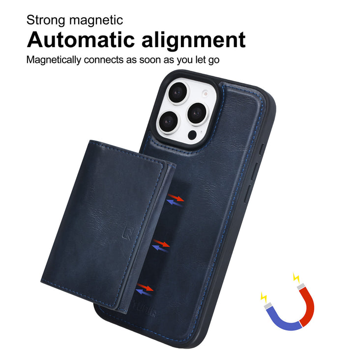 TUNIQ iPhone 16 Pro Max Backcover hoesje - met afneembare Pasjeshouder - Blauw-Hoesjes-Ilumina Benelux