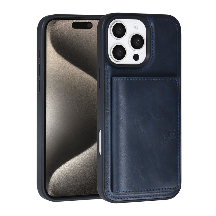 TUNIQ iPhone 16 Pro Max Backcover hoesje - met afneembare Pasjeshouder - Blauw-Hoesjes-Ilumina Benelux