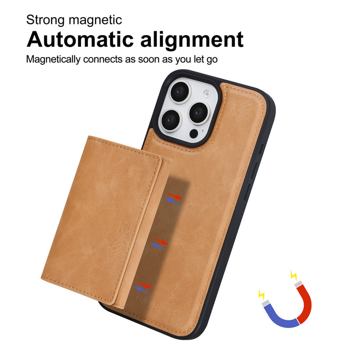 TUNIQ iPhone 16 Pro Max Backcover hoesje - met afneembare Pasjeshouder - Goud-Hoesjes-Ilumina Benelux