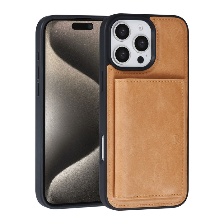 TUNIQ iPhone 16 Pro Max Backcover hoesje - met afneembare Pasjeshouder - Goud-Hoesjes-Ilumina Benelux