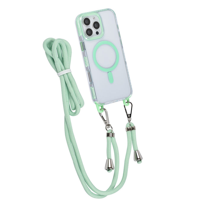 TUNIQ iPhone 16 Pro Max Backcover hoesje neck cord -TPU+PC - Groen-Hoesjes-Ilumina Benelux