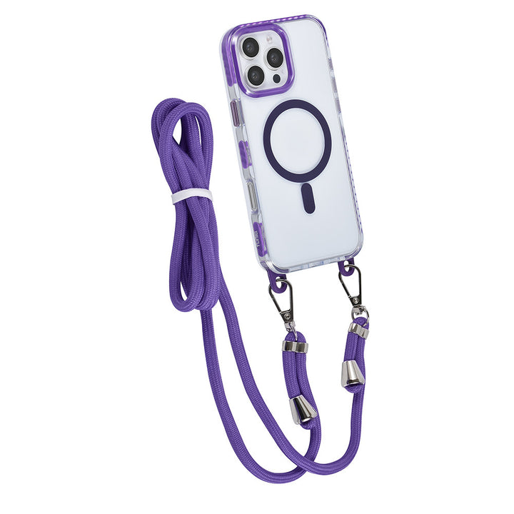 TUNIQ iPhone 16 Pro Max Backcover hoesje neck cord -TPU+PC - Paars-Hoesjes-Ilumina Benelux