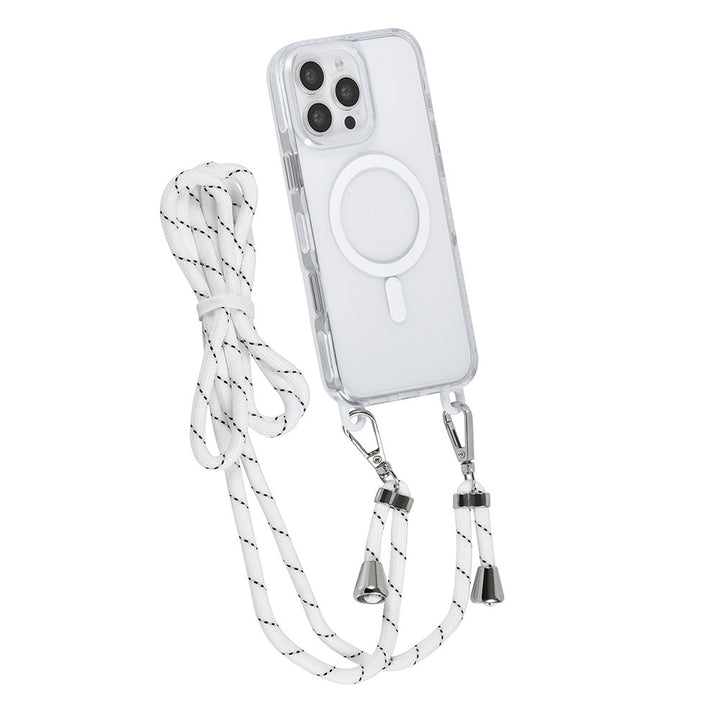 TUNIQ iPhone 16 Pro Max Backcover hoesje neck cord -TPU+PC - Wit-Hoesjes-Ilumina Benelux