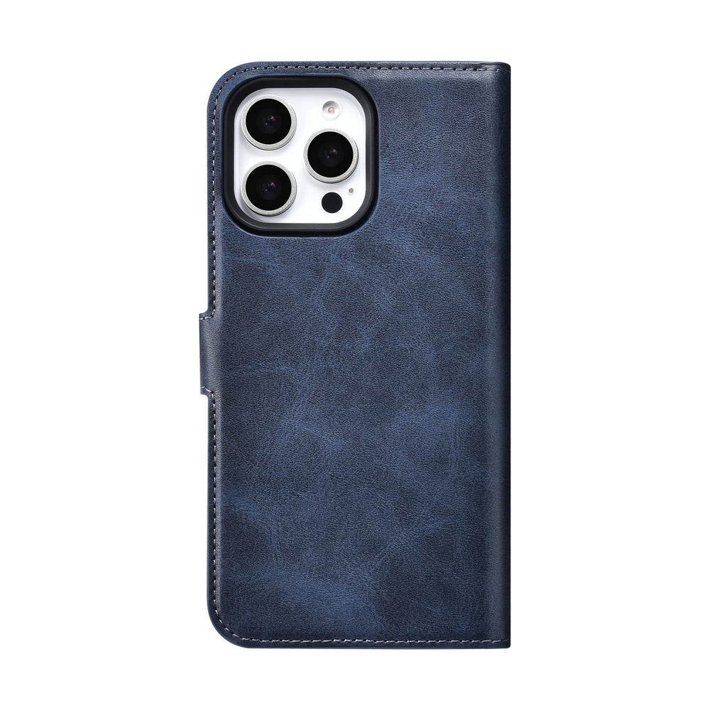 TUNIQ iPhone 16 Pro Max Book Case hoesje - Pasjeshouder voor 3 pasjes - met afneembaar magnetisch hoesje - Blauw-Hoesjes-Ilumina Benelux