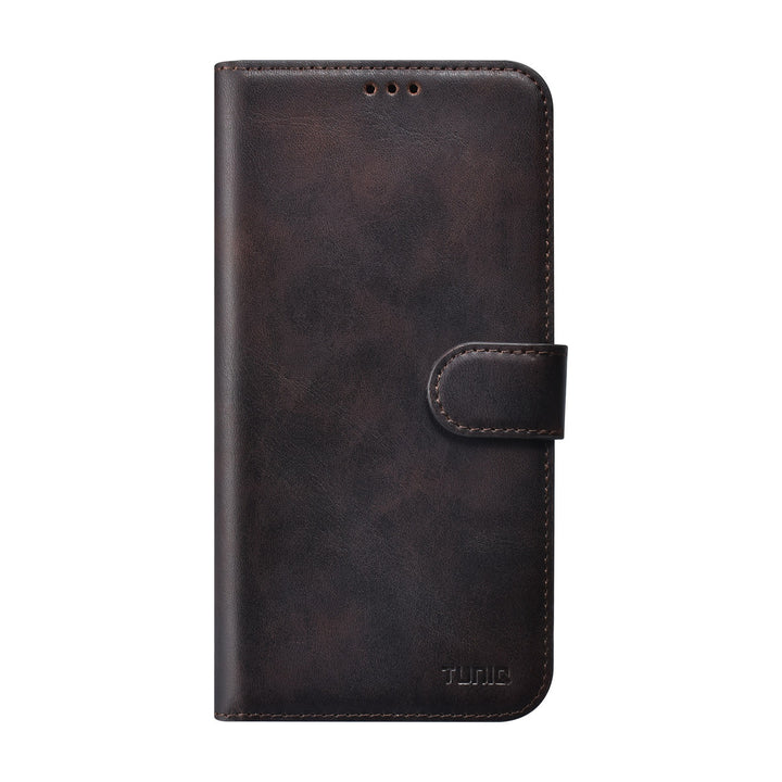 TUNIQ iPhone 16 Pro Max Book Case hoesje - Pasjeshouder voor 3 pasjes - met afneembaar magnetisch hoesje - Bruin-Hoesjes-Ilumina Benelux