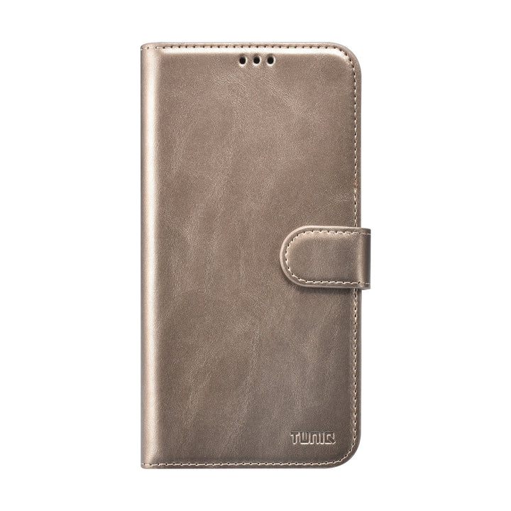 TUNIQ iPhone 16 Pro Max Book Case hoesje - Pasjeshouder voor 3 pasjes - met afneembaar magnetisch hoesje - Goud-Hoesjes-Ilumina Benelux