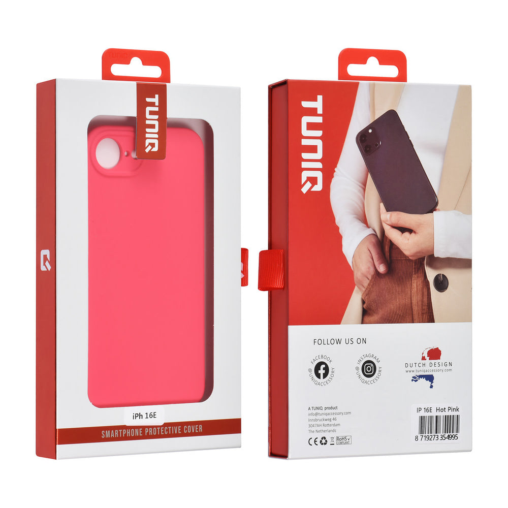 TUNIQ iPhone 16e Backcover hoesje - Felroze-Hoesjes-Ilumina Benelux