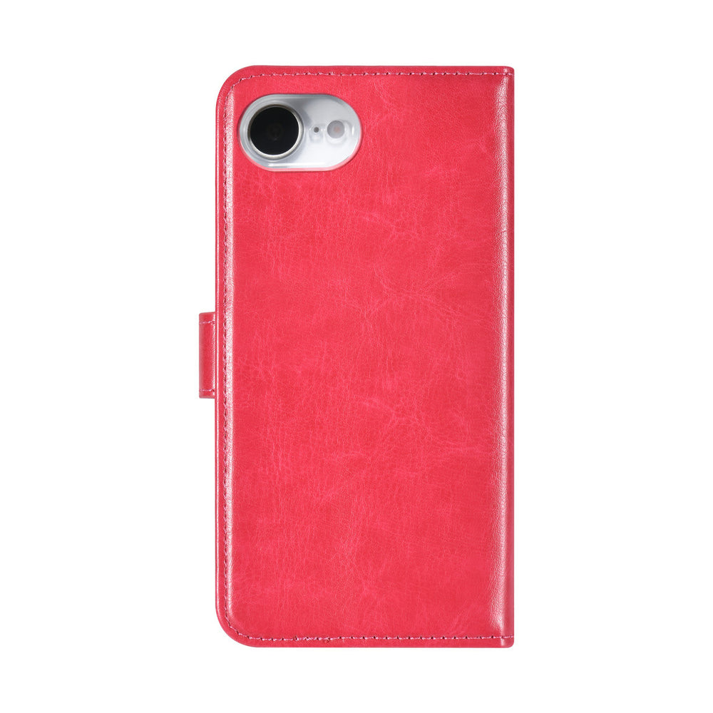 TUNIQ iPhone 16e Book Case hoesje - Pasjeshouder voor 3 pasjes - Hanger - Felroze-Hoesjes-Ilumina Benelux