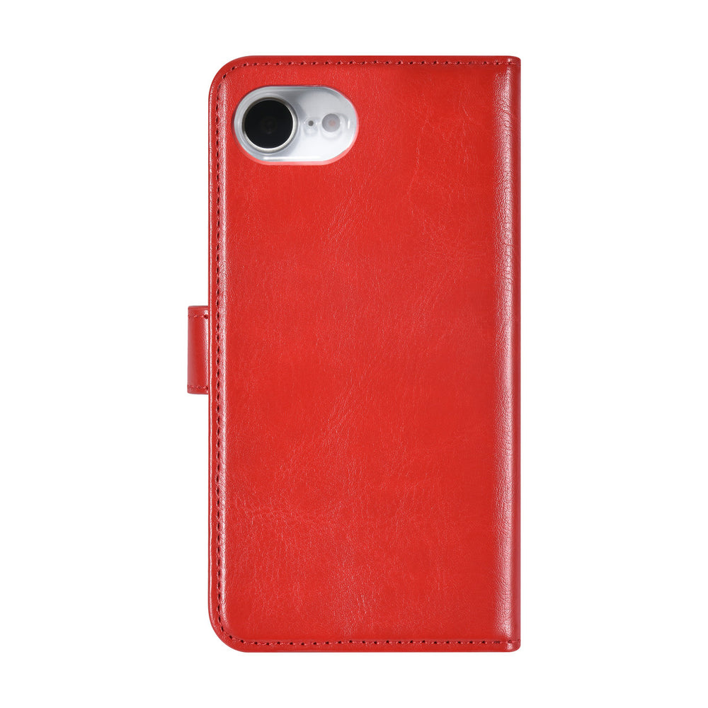 TUNIQ iPhone 16e Book Case hoesje - Pasjeshouder voor 3 pasjes - Hanger - Rood-Hoesjes-Ilumina Benelux