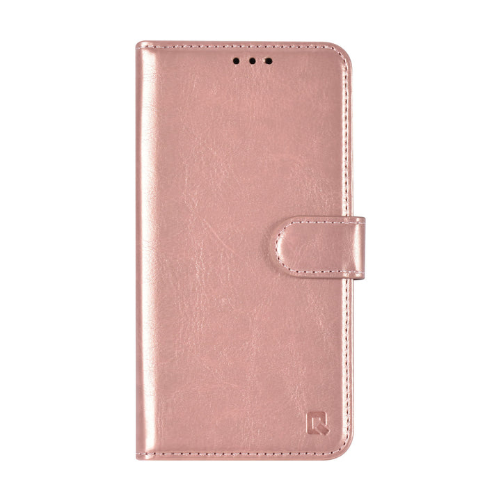 TUNIQ iPhone 16e Book Case hoesje - Pasjeshouder voor 3 pasjes - Hanger - Rose Gold-Hoesjes-Ilumina Benelux