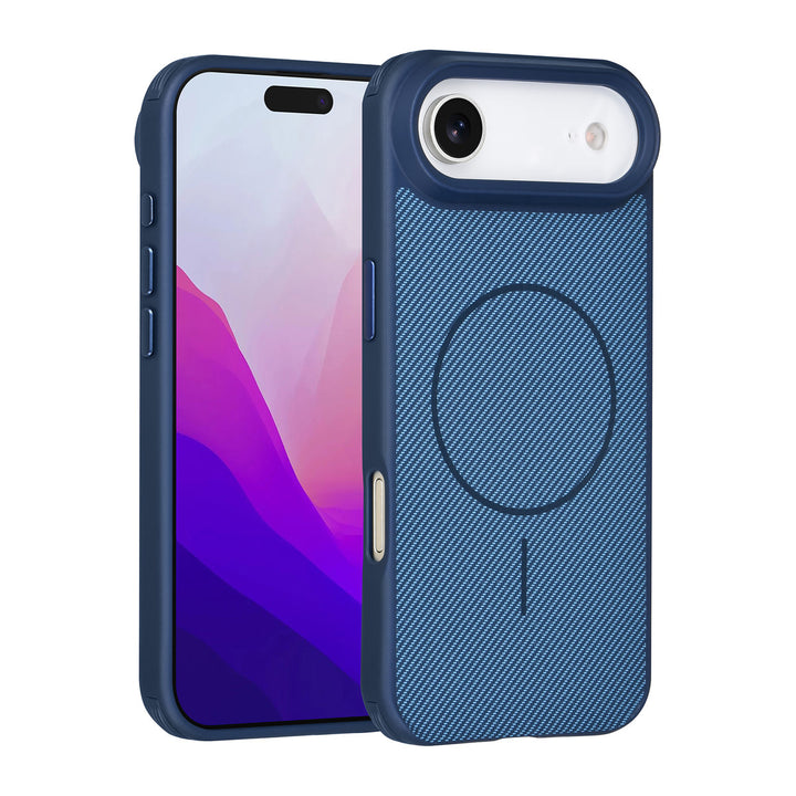 TUNIQ iPhone Air Backcover hoesje - Magsafe - Carbon Fiber - Shockproof - Blauw-Hoesjes-Ilumina Benelux