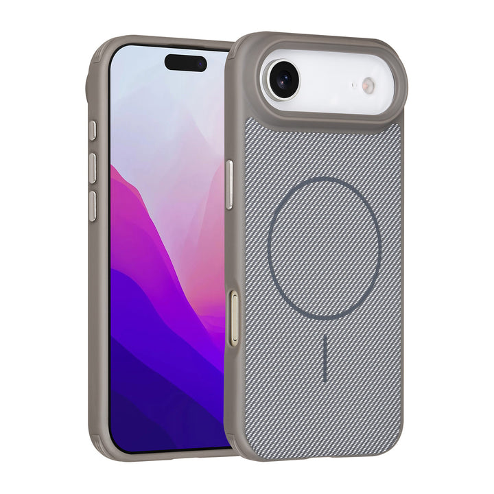 TUNIQ iPhone Air Backcover hoesje - Magsafe - Carbon Fiber - Shockproof - Grijs-Hoesjes-Ilumina Benelux