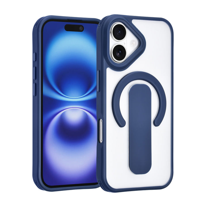 TUNIQ iPhone 17 Backcover hoesje - Built-in Ring Stand - Antishock - Blauw-Hoesjes-Ilumina Benelux