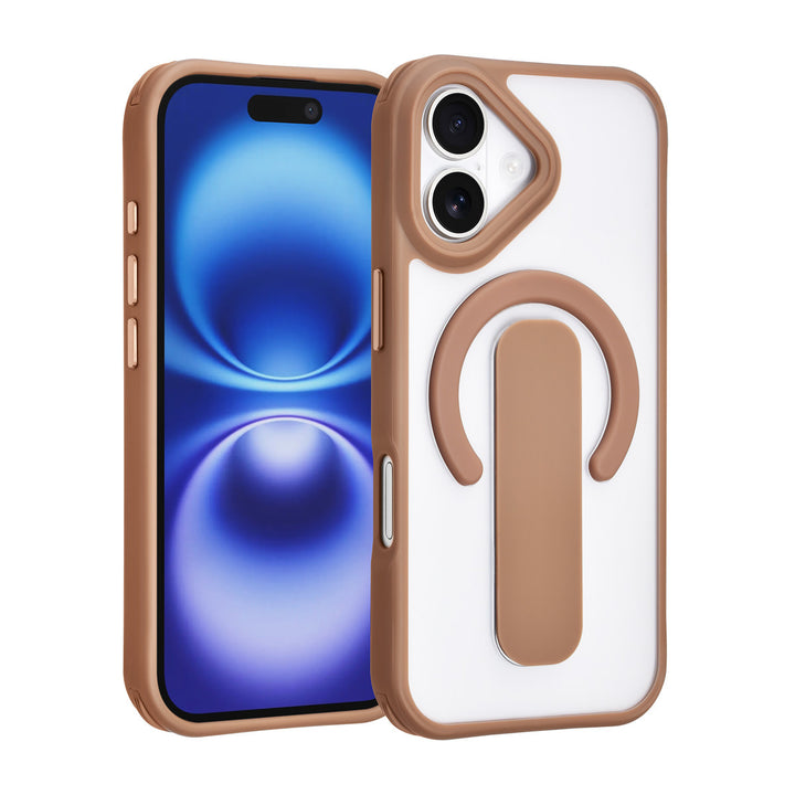 TUNIQ iPhone 17 Backcover hoesje - Built-in Ring Stand - Antishock - Goud-Hoesjes-Ilumina Benelux