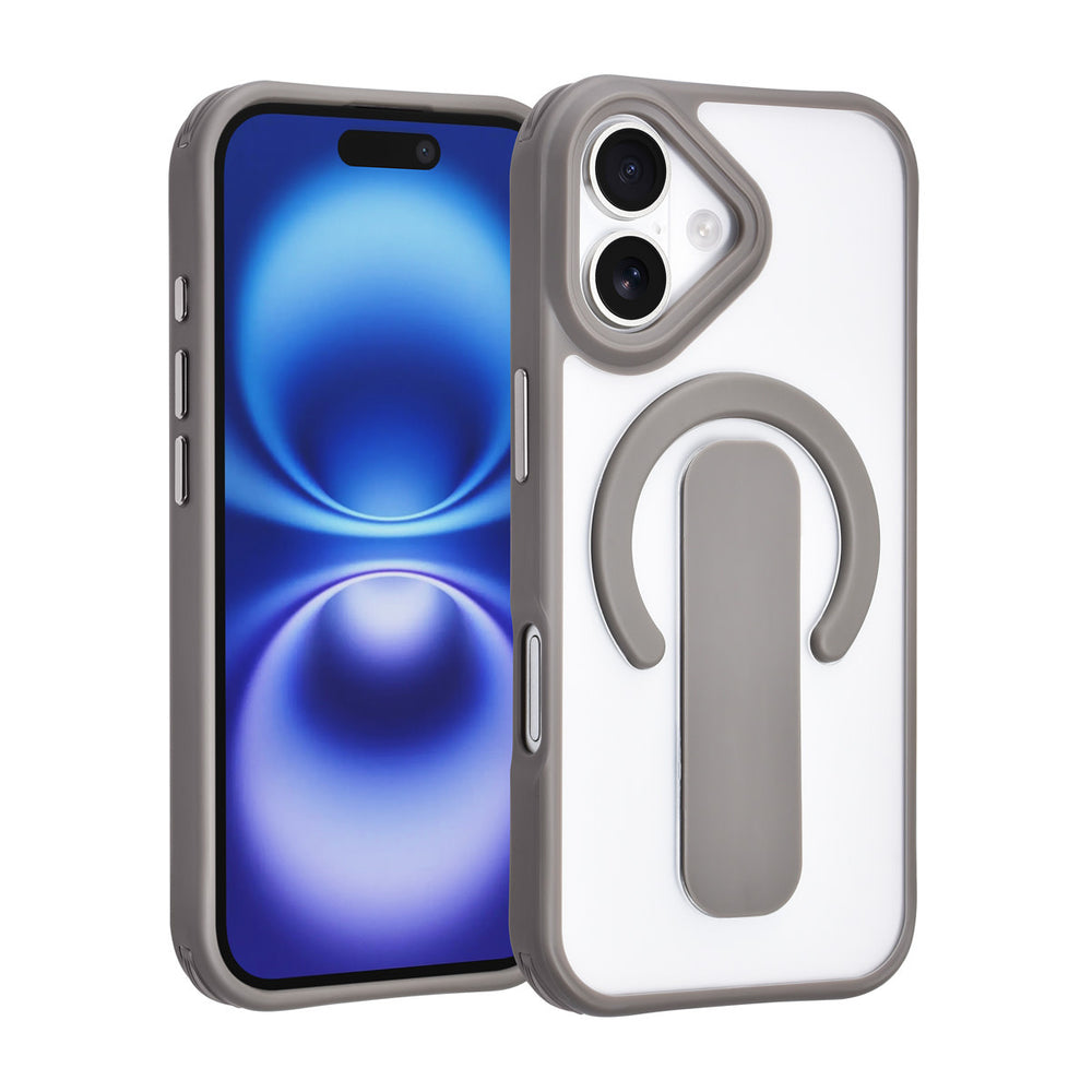 TUNIQ iPhone 17 Backcover hoesje - Built-in Ring Stand - Antishock - Grijs-Hoesjes-Ilumina Benelux