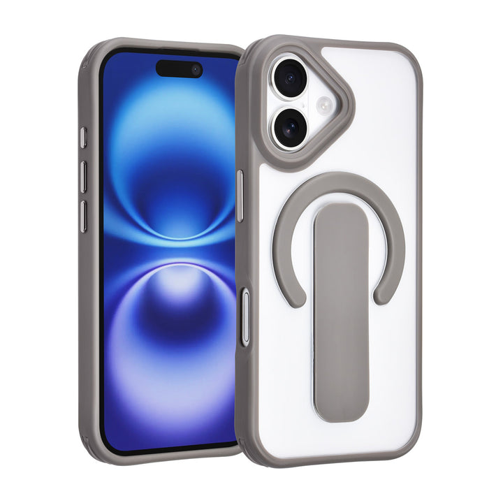 TUNIQ iPhone 17 Backcover hoesje - Built-in Ring Stand - Antishock - Grijs-Hoesjes-Ilumina Benelux
