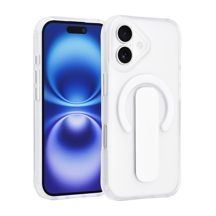 TUNIQ iPhone 17 Backcover hoesje - Built-in Ring Stand - Antishock - Zilver-Hoesjes-Ilumina Benelux