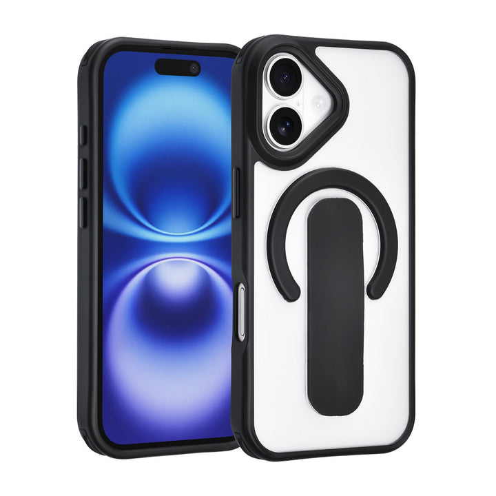 TUNIQ iPhone 17 Backcover hoesje - Built-in Ring Stand - Antishock - Zwart-Hoesjes-Ilumina Benelux