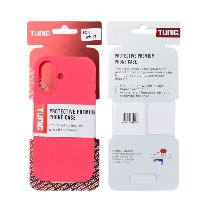 TUNIQ iPhone 17 Backcover hoesje - Full Silicone - Felroze-Hoesjes-Ilumina Benelux