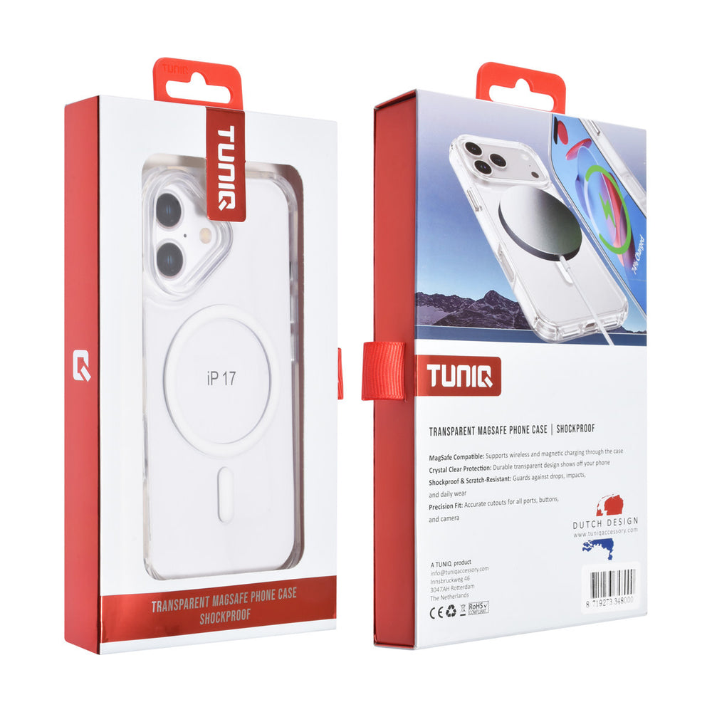 TUNIQ iPhone 17 Backcover hoesje - Magsafe - Antishock - Transparant-Hoesjes-Ilumina Benelux