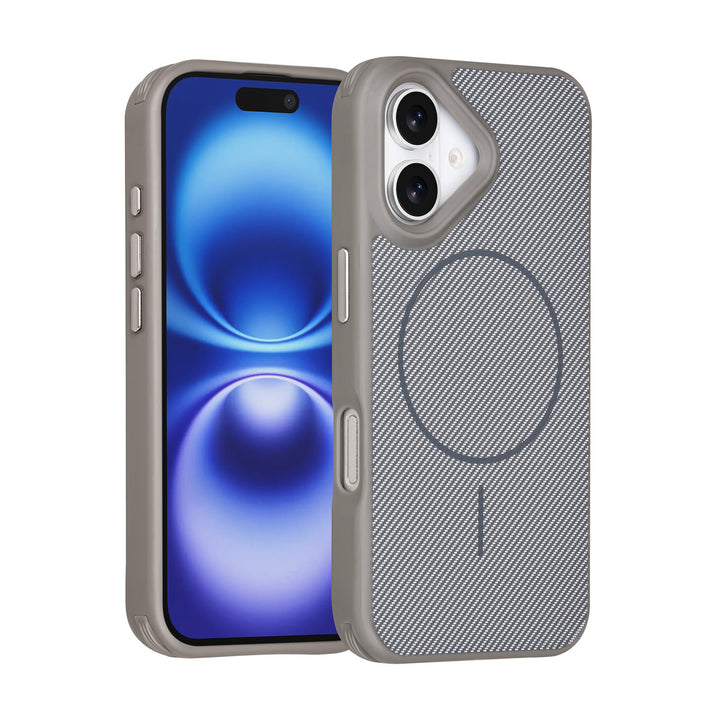 TUNIQ iPhone 17 Backcover hoesje - Magsafe - Carbon Fiber - Shockproof - Grijs-Hoesjes-Ilumina Benelux