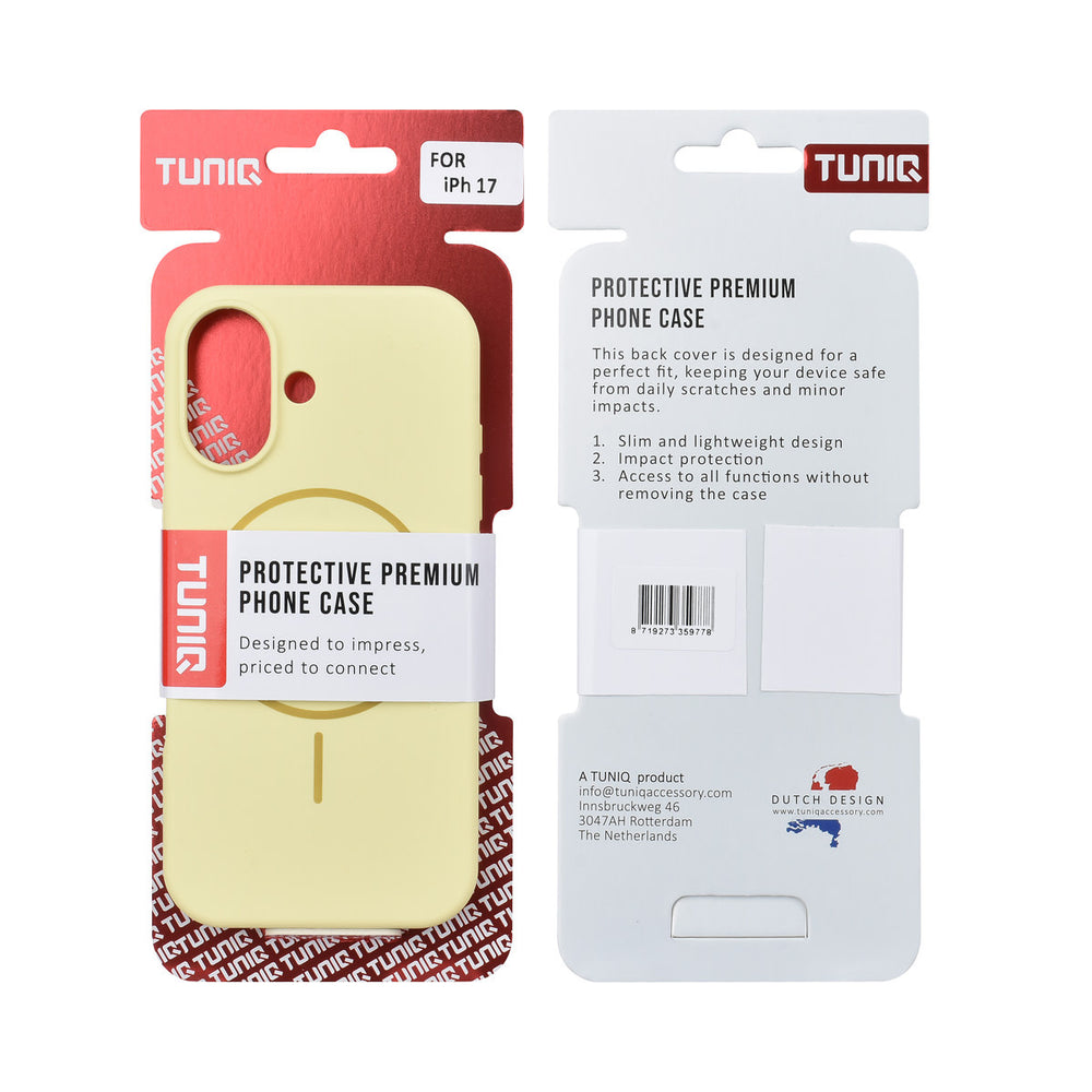 TUNIQ iPhone 17 Backcover hoesje - Magsafe - Full Silicone - Geel-Hoesjes-Ilumina Benelux