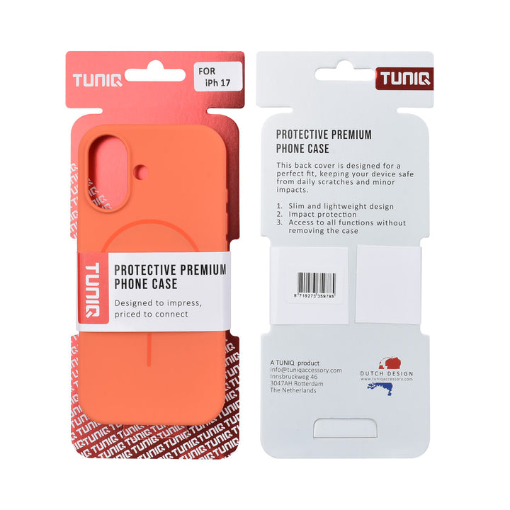 TUNIQ iPhone 17 Backcover hoesje - Magsafe - Full Silicone - Oranje-Hoesjes-Ilumina Benelux