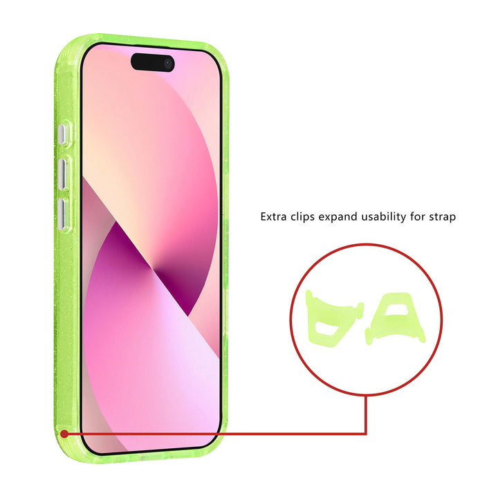TUNIQ iPhone 17 Backcover hoesje - Magsafe - Glitter - Hanger - Groen-Hoesjes-Ilumina Benelux