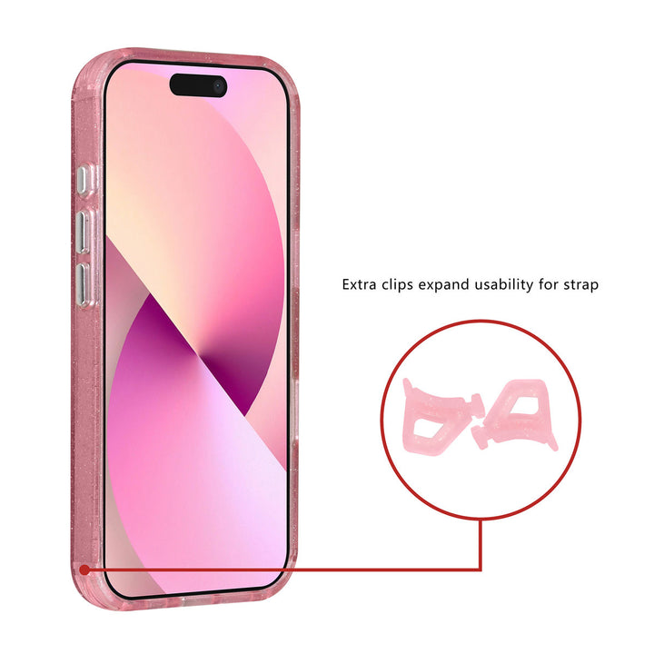 TUNIQ iPhone 17 Backcover hoesje - Magsafe - Glitter - Hanger - Roze-Hoesjes-Ilumina Benelux