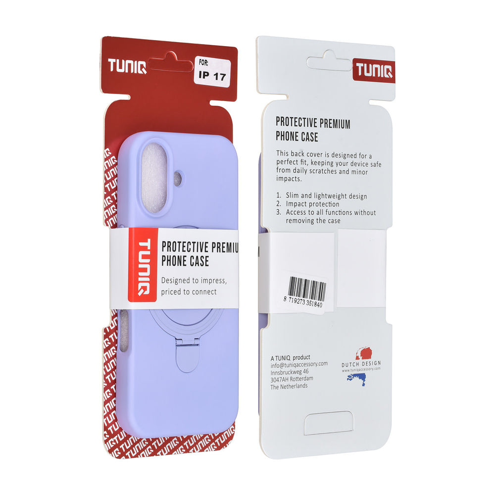 TUNIQ iPhone 17 Backcover hoesje - Magsafe With Ring Stand - Hanger - Lila-Hoesjes-Ilumina Benelux