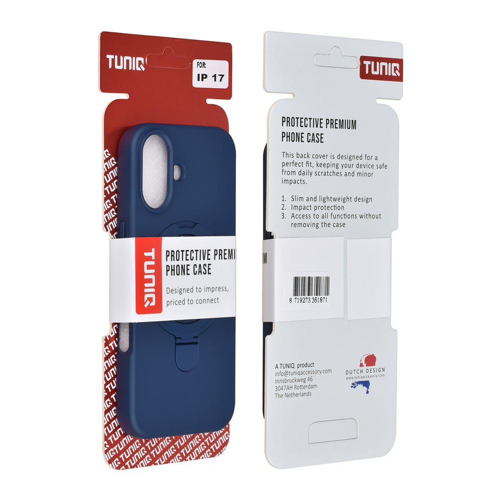 TUNIQ iPhone 17 Backcover hoesje - Magsafe With Ring Stand - Hanger - Navy Blue-Hoesjes-Ilumina Benelux