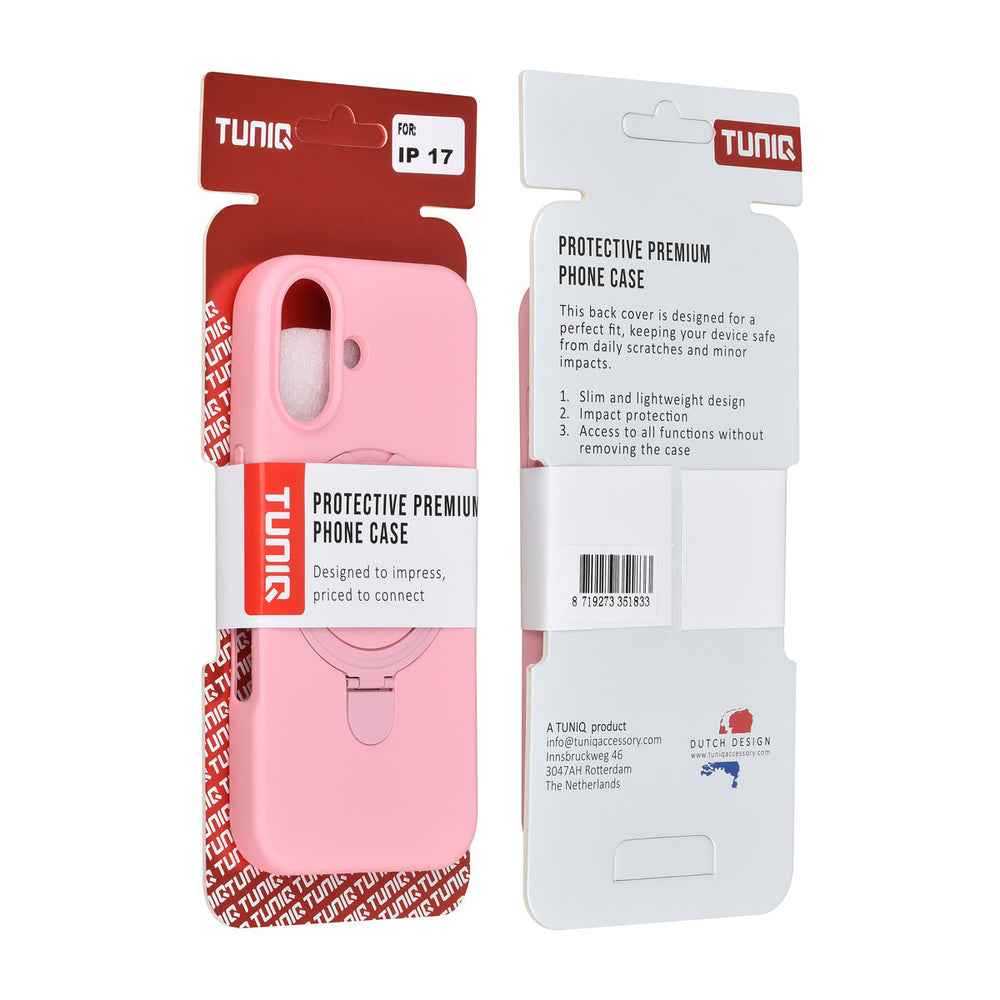 TUNIQ iPhone 17 Backcover hoesje - Magsafe With Ring Stand - Hanger - Sakura Pink-Hoesjes-Ilumina Benelux