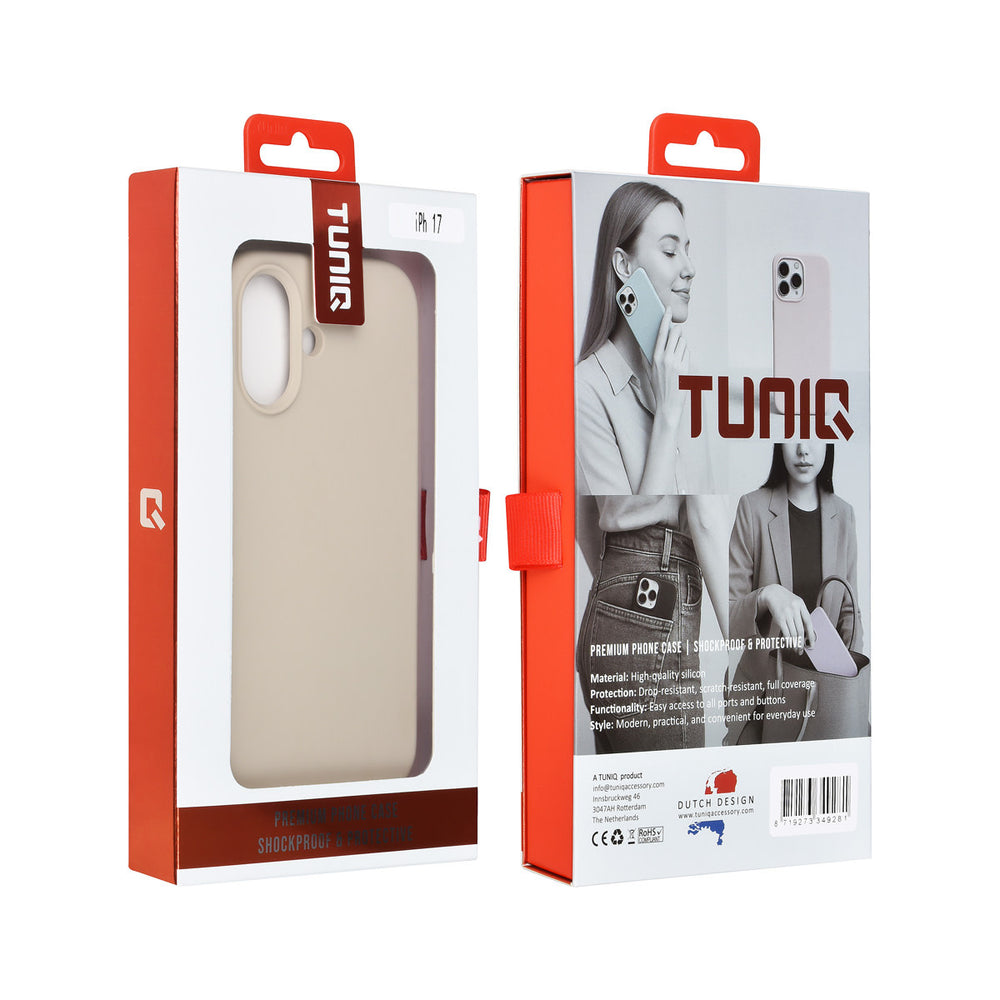 TUNIQ iPhone 17 Backcover hoesje - Premium Liquid Silicon - Beige-Hoesjes-Ilumina Benelux