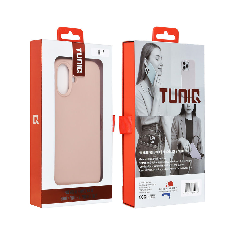 TUNIQ iPhone 17 Backcover hoesje - Premium Liquid Silicon - Roze-Hoesjes-Ilumina Benelux