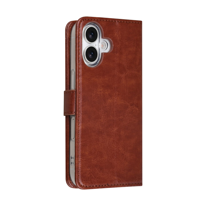 TUNIQ iPhone 17 Book Case hoesje - Pasjeshouder voor 3 pasjes - Magneetsluiting - Hanger - Bruin-Hoesjes-Ilumina Benelux