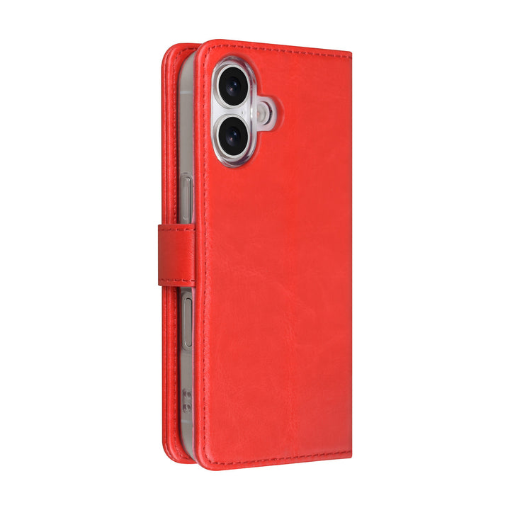 TUNIQ iPhone 17 Book Case hoesje - Pasjeshouder voor 3 pasjes - Magneetsluiting - Hanger - Rood-Hoesjes-Ilumina Benelux