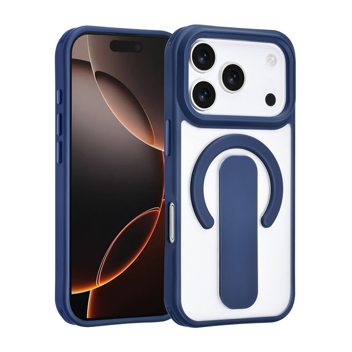 TUNIQ iPhone 17 Pro Backcover hoesje - Built-in Ring Stand - Antishock - Blauw-Hoesjes-Ilumina Benelux