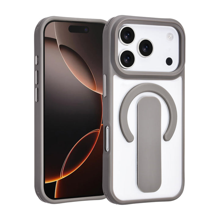 TUNIQ iPhone 17 Pro Backcover hoesje - Built-in Ring Stand - Antishock - Grijs-Hoesjes-Ilumina Benelux
