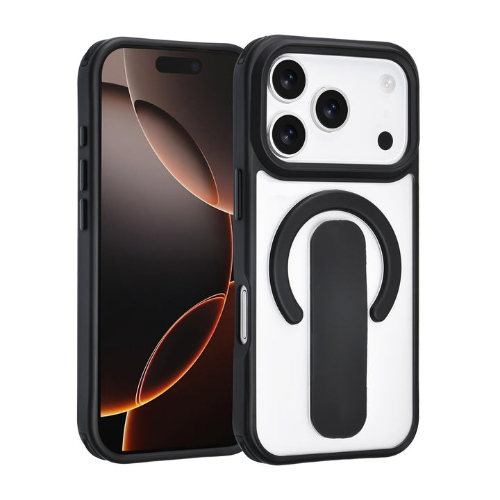 TUNIQ iPhone 17 Pro Backcover hoesje - Built-in Ring Stand - Antishock - Zwart-Hoesjes-Ilumina Benelux