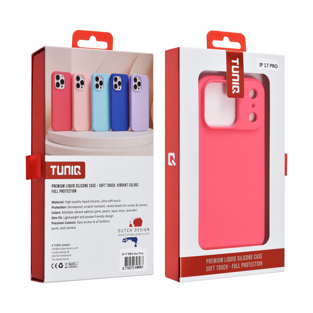 TUNIQ iPhone 17 Pro Backcover hoesje - Felroze-Hoesjes-Ilumina Benelux