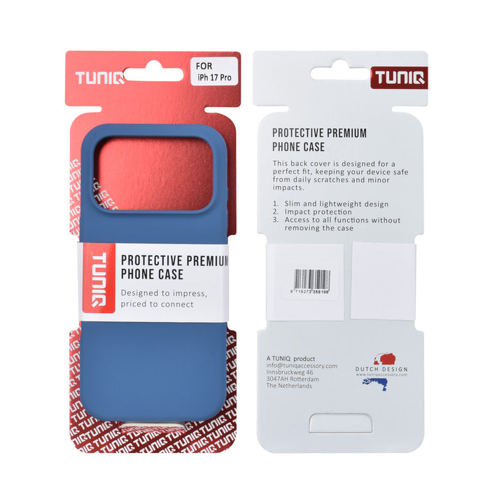 TUNIQ iPhone 17 Pro Backcover hoesje - Full Silicone - Blauw-Hoesjes-Ilumina Benelux